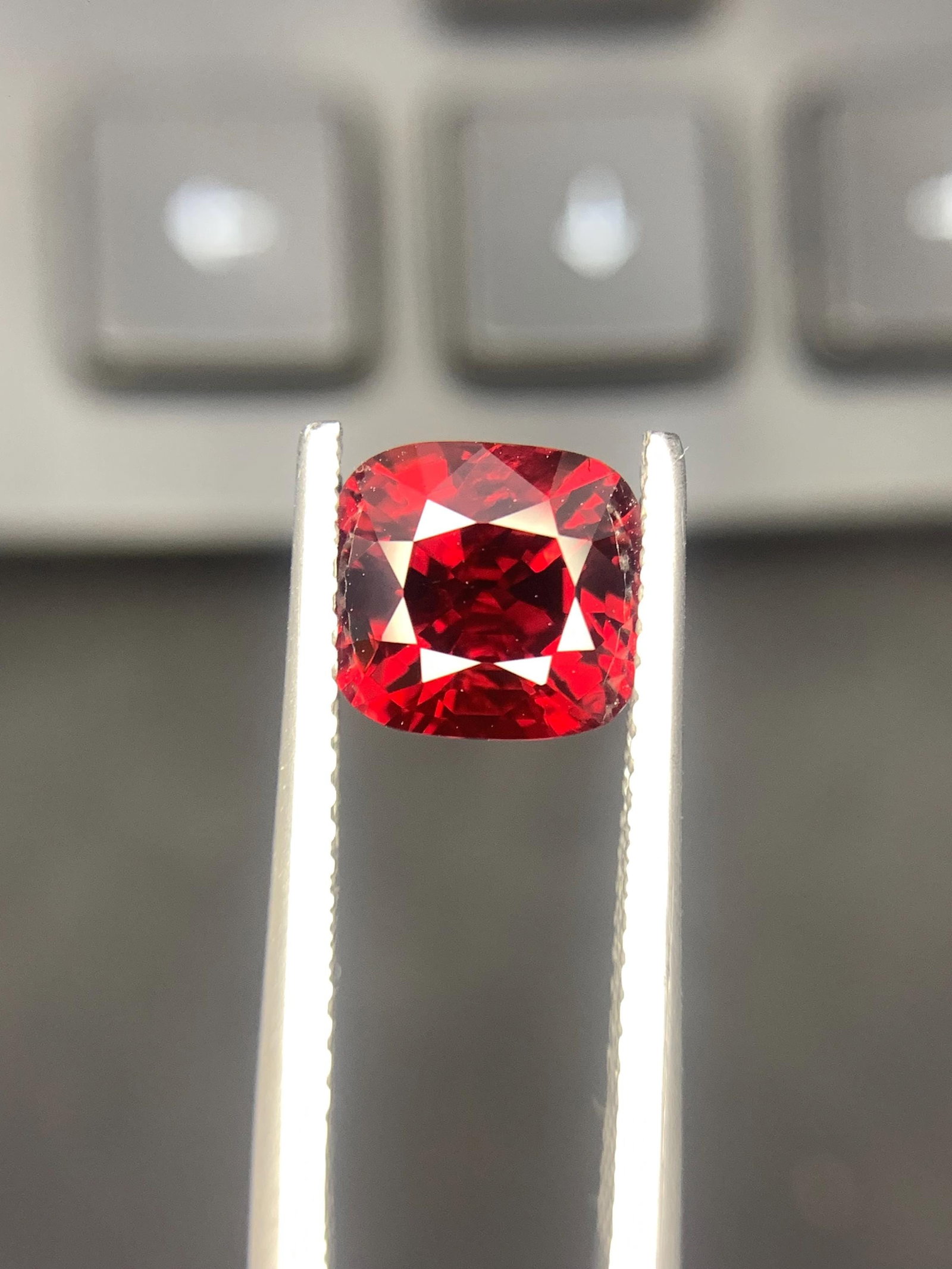 Pigeon Blood Burma Red Spinel Cushion Cut Gemstone - 2.390 Carat - 3