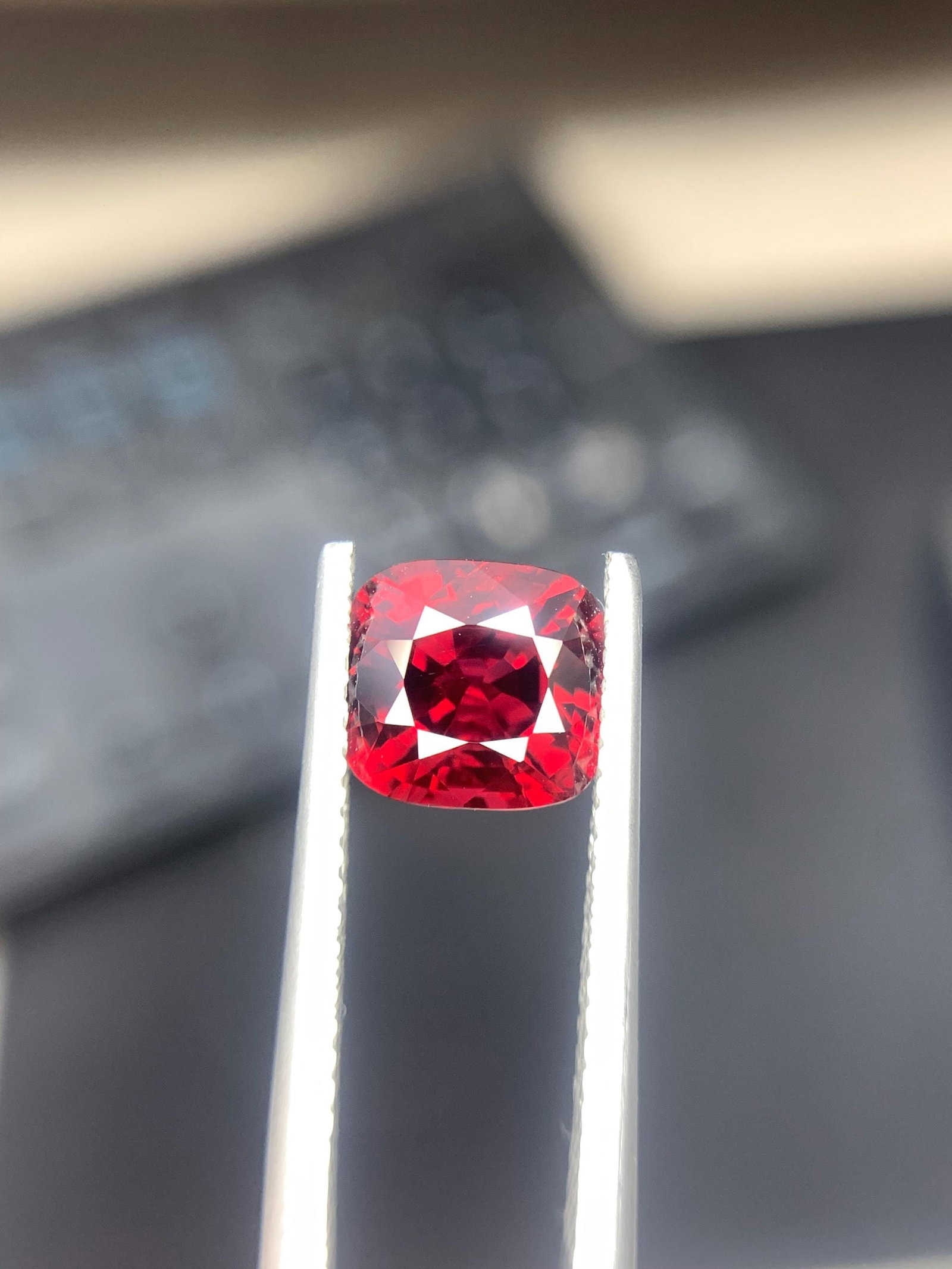 Pigeon Blood Burma Red Spinel Cushion Cut Gemstone - 2.390 Carat - 7