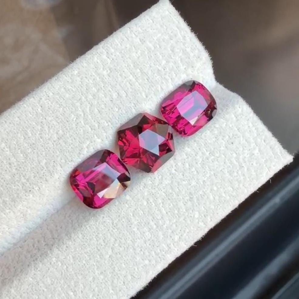 Raspberry Pink Garnet Gemstones - Fancy Octagon & Cushion Cut, Tanzania Mine - 5