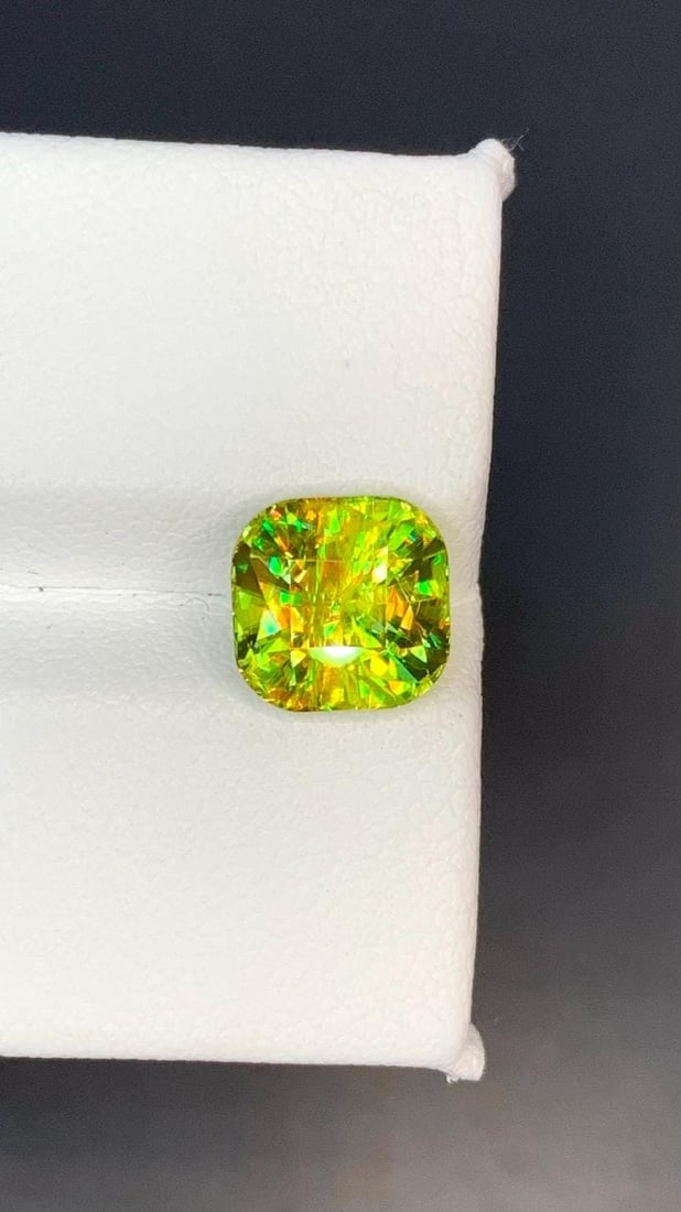 Yellow Green Sparkling Fire Titanite Sphene Gemstone - 2.75 Carat - 4