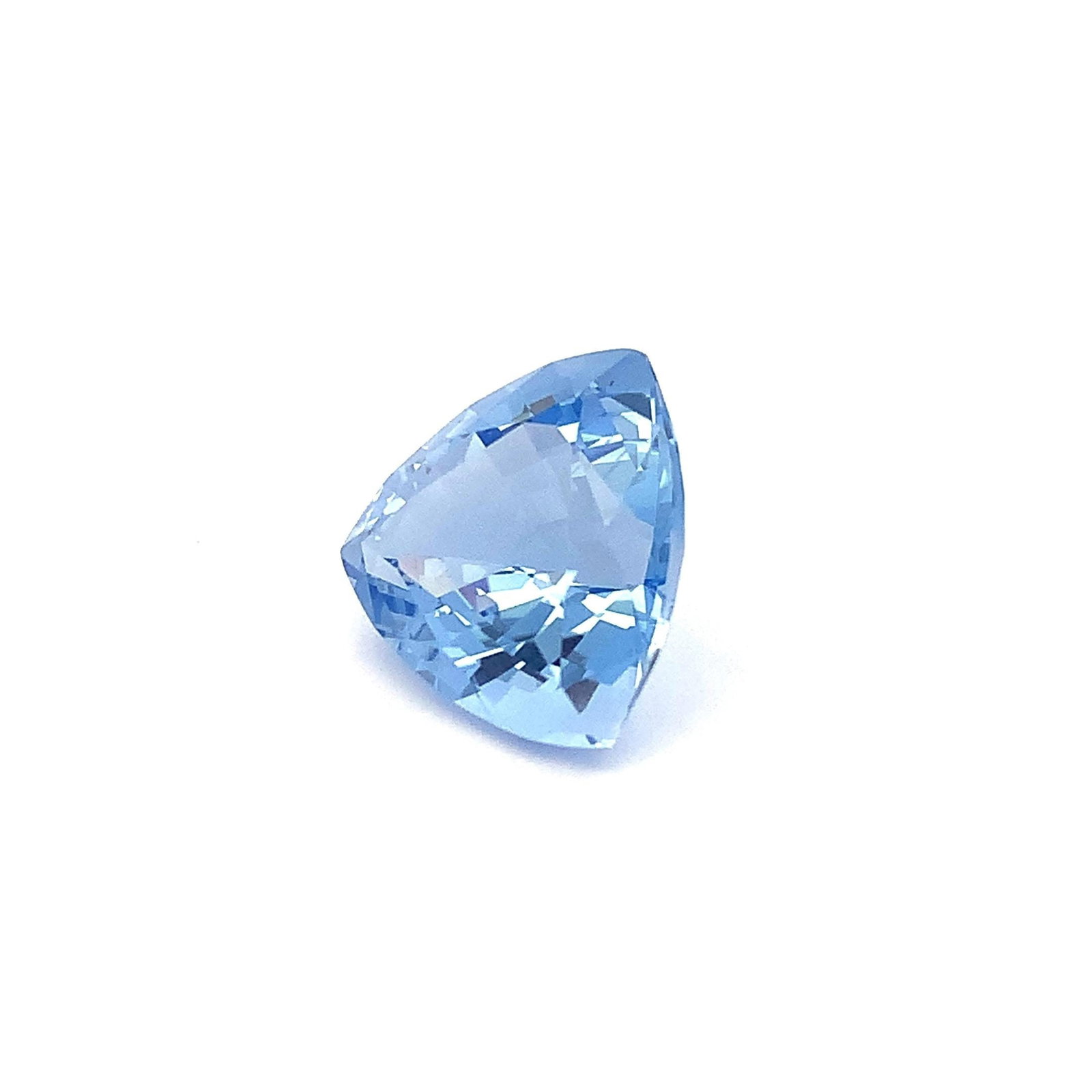 Blue Aquamarine Trillion Shape Gemstone For Jewelry - 14 Carat - 6