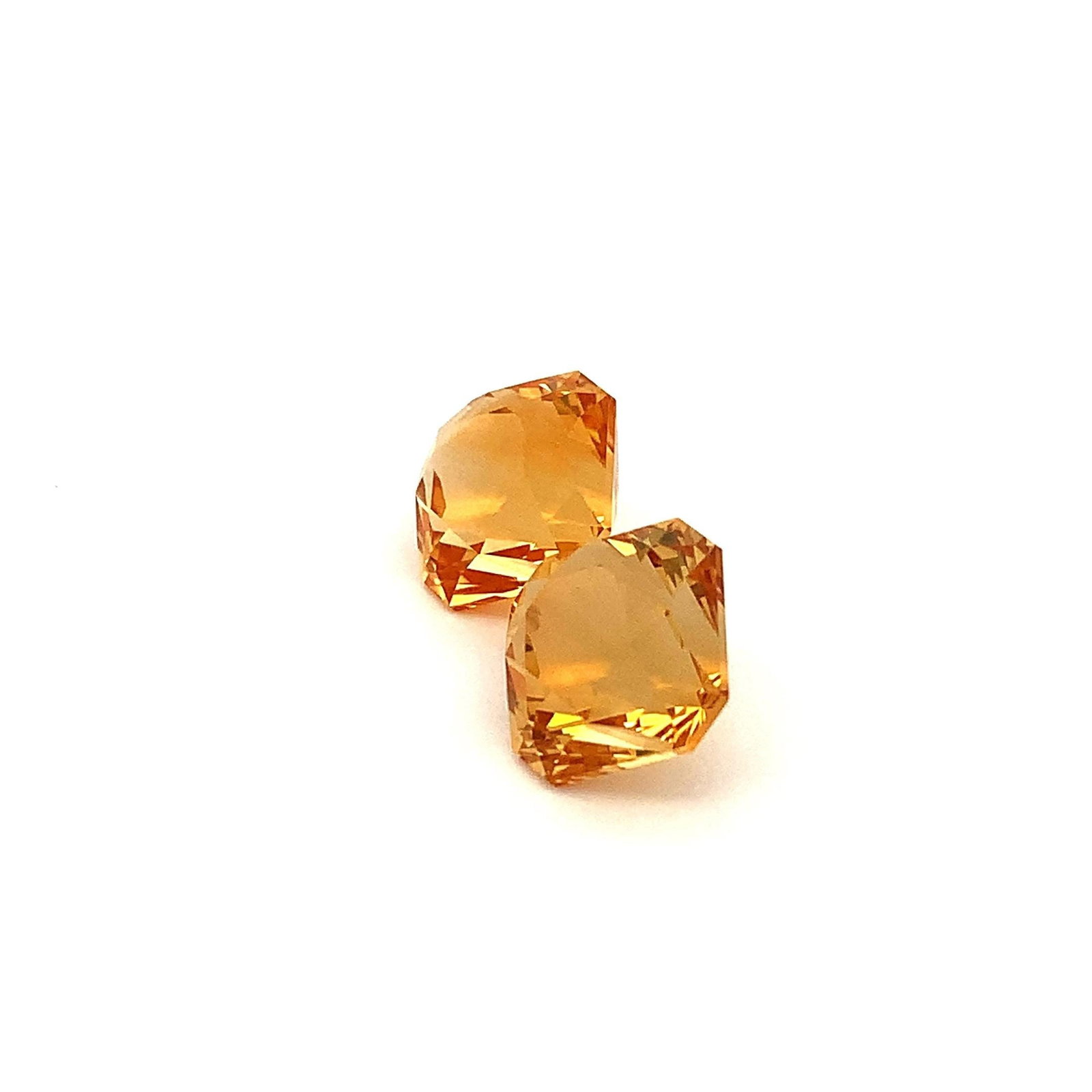 Pair Citrine Fancy Asscher Cut Gemstone For Earrings - 12.45 Carat - 7