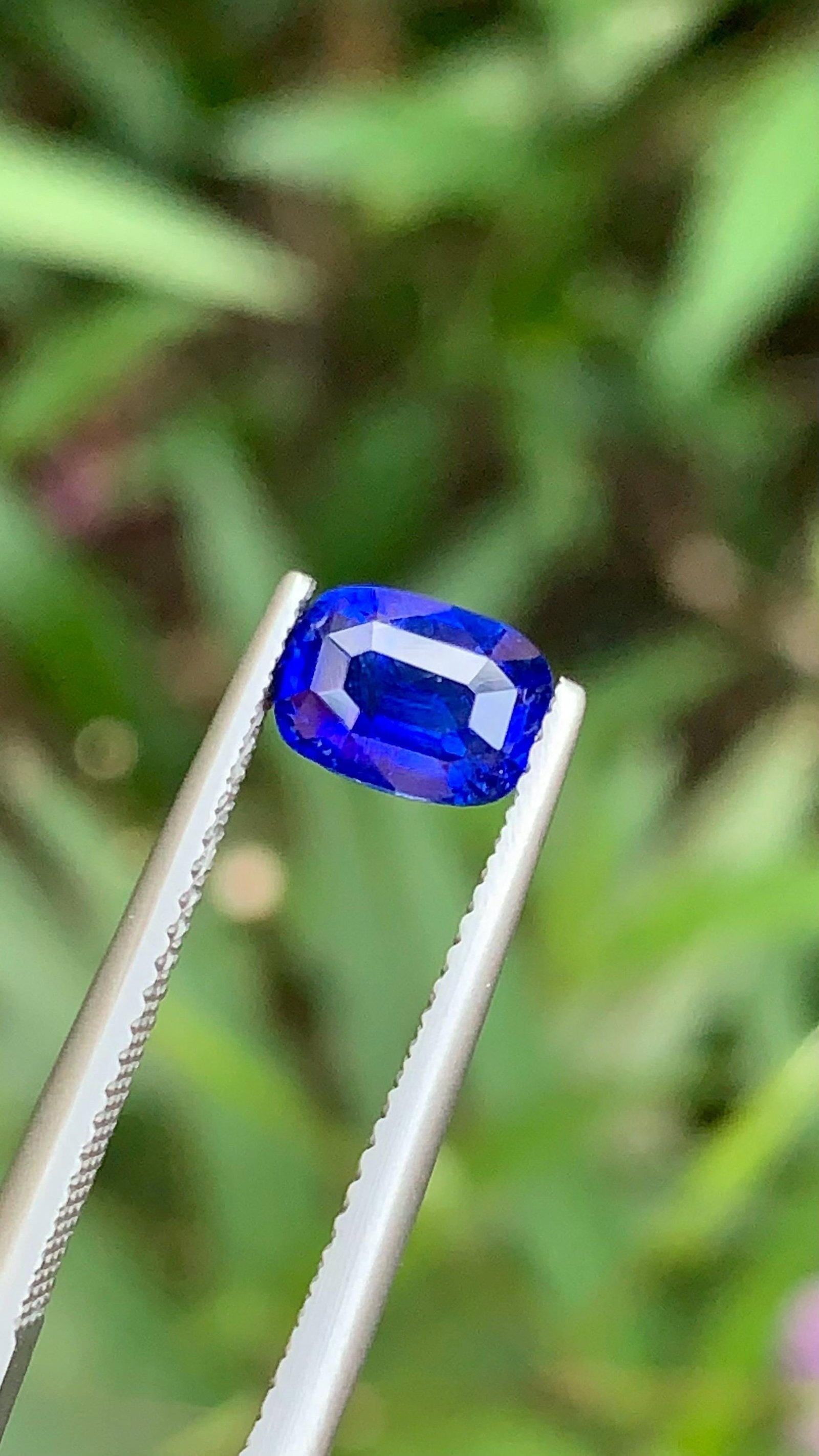 Royal Blue Heated Sapphire Gemstone From Srilanka, Cushion Cut Sapphire 1.44 Carat - 4