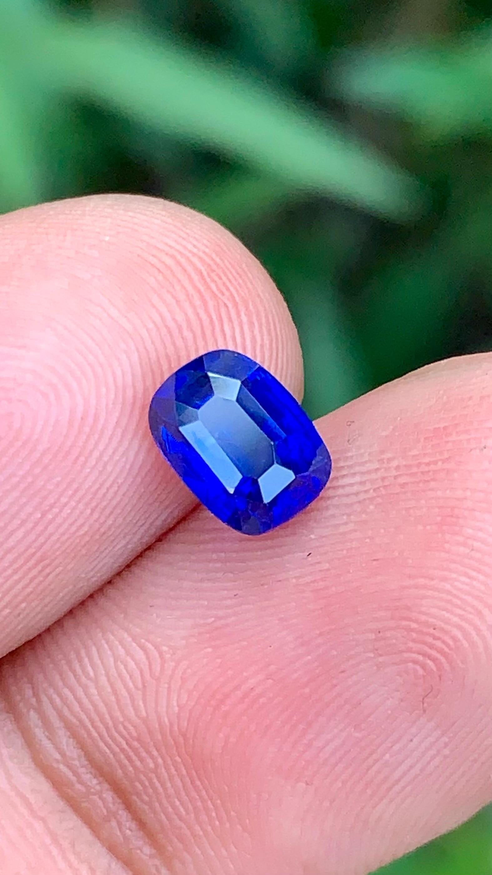 Royal Blue Heated Sapphire Gemstone From Srilanka, Cushion Cut Sapphire 1.44 Carat - 6