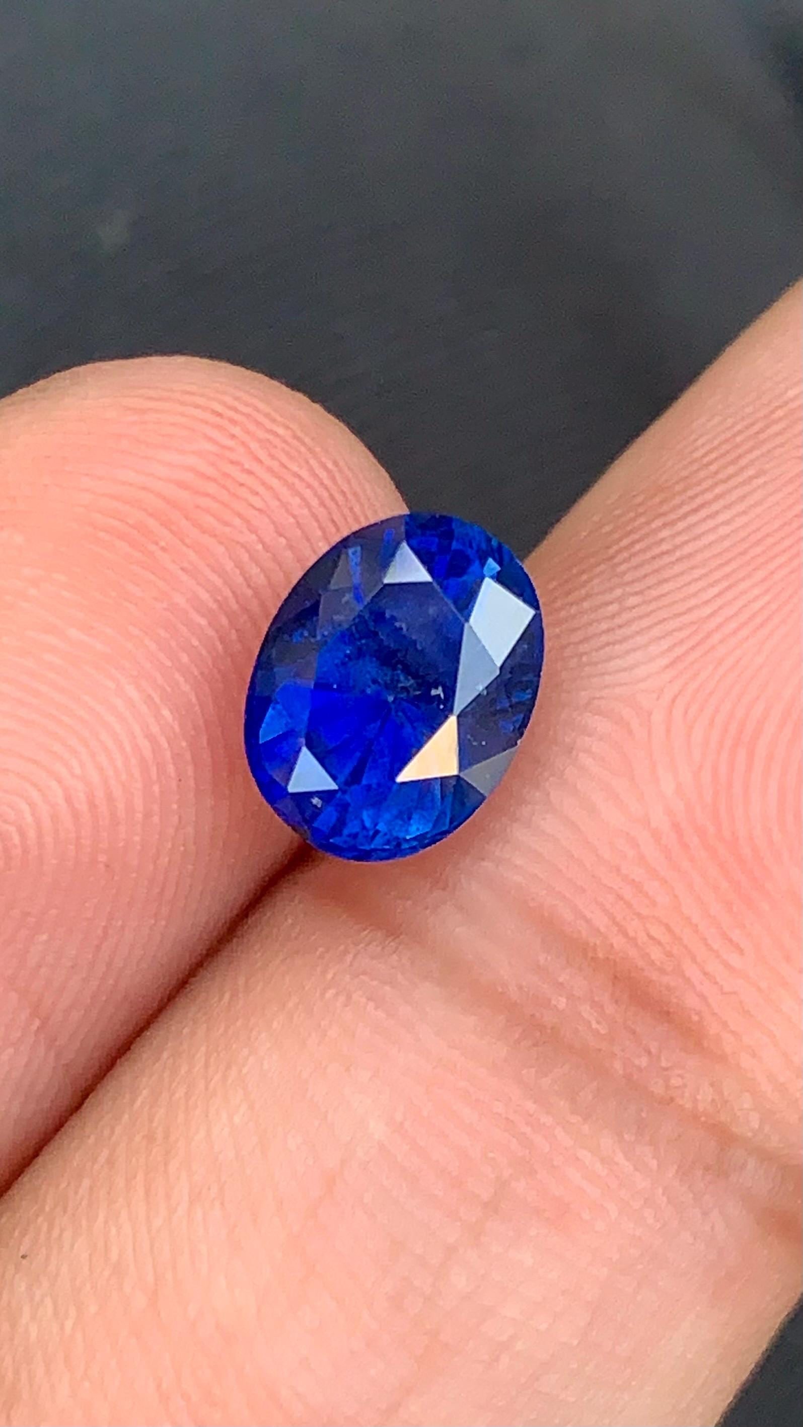 Royal Blue Heated Sapphire Gemstone From Srilanka, Oval Cut Sapphire 2.56 Carat - 3