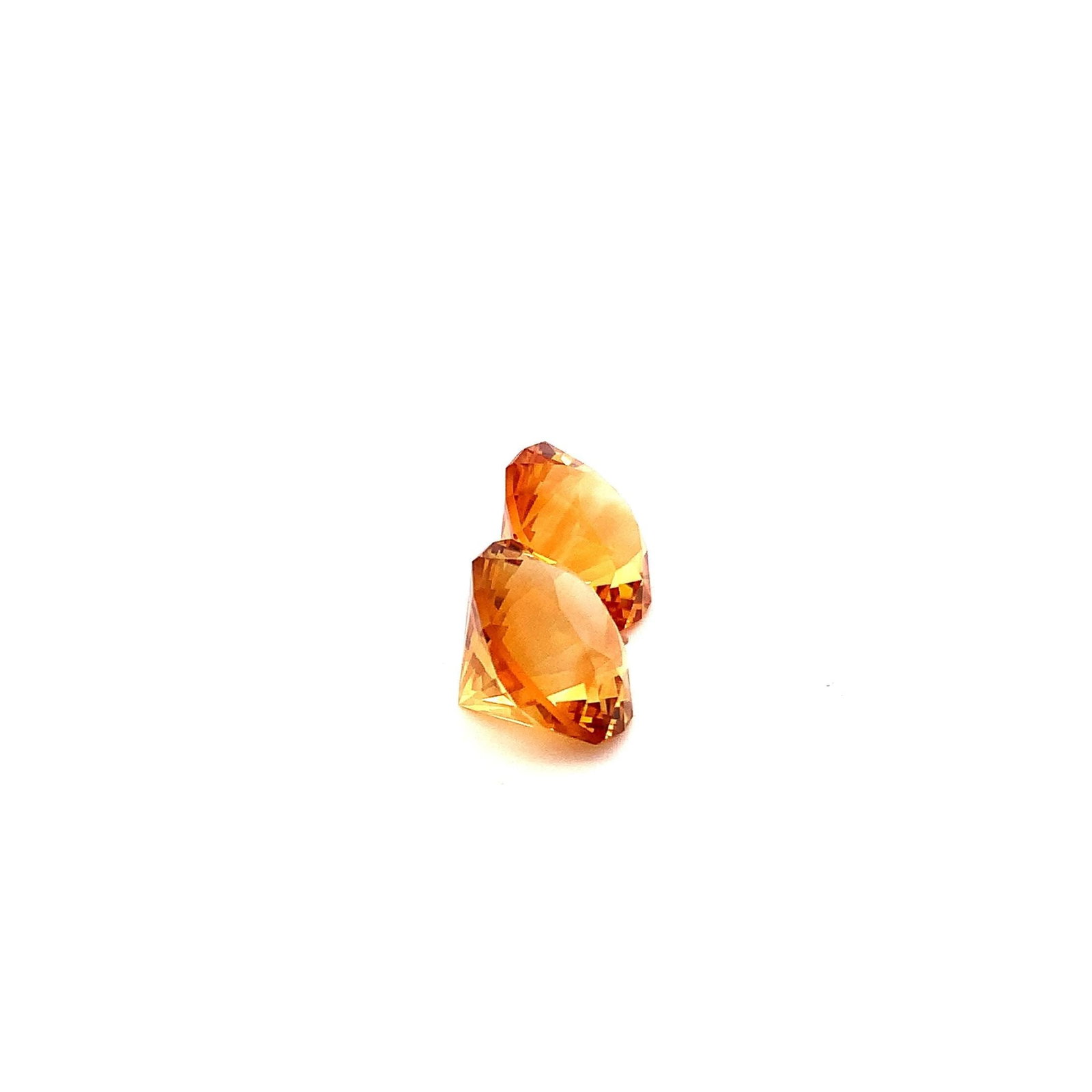 Earrings Size Pair Yellowish Orange Citrine Fancy Cut Gemstone - 12.790 Carat - 4