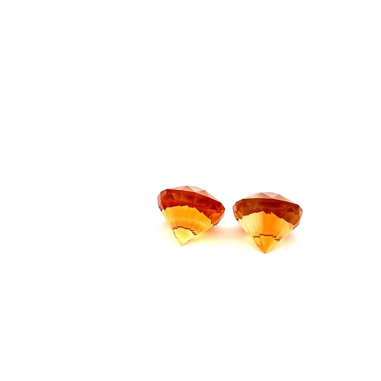 Earrings Size Pair Yellowish Orange Citrine Fancy Cut Gemstone - 12.790 Carat - 5