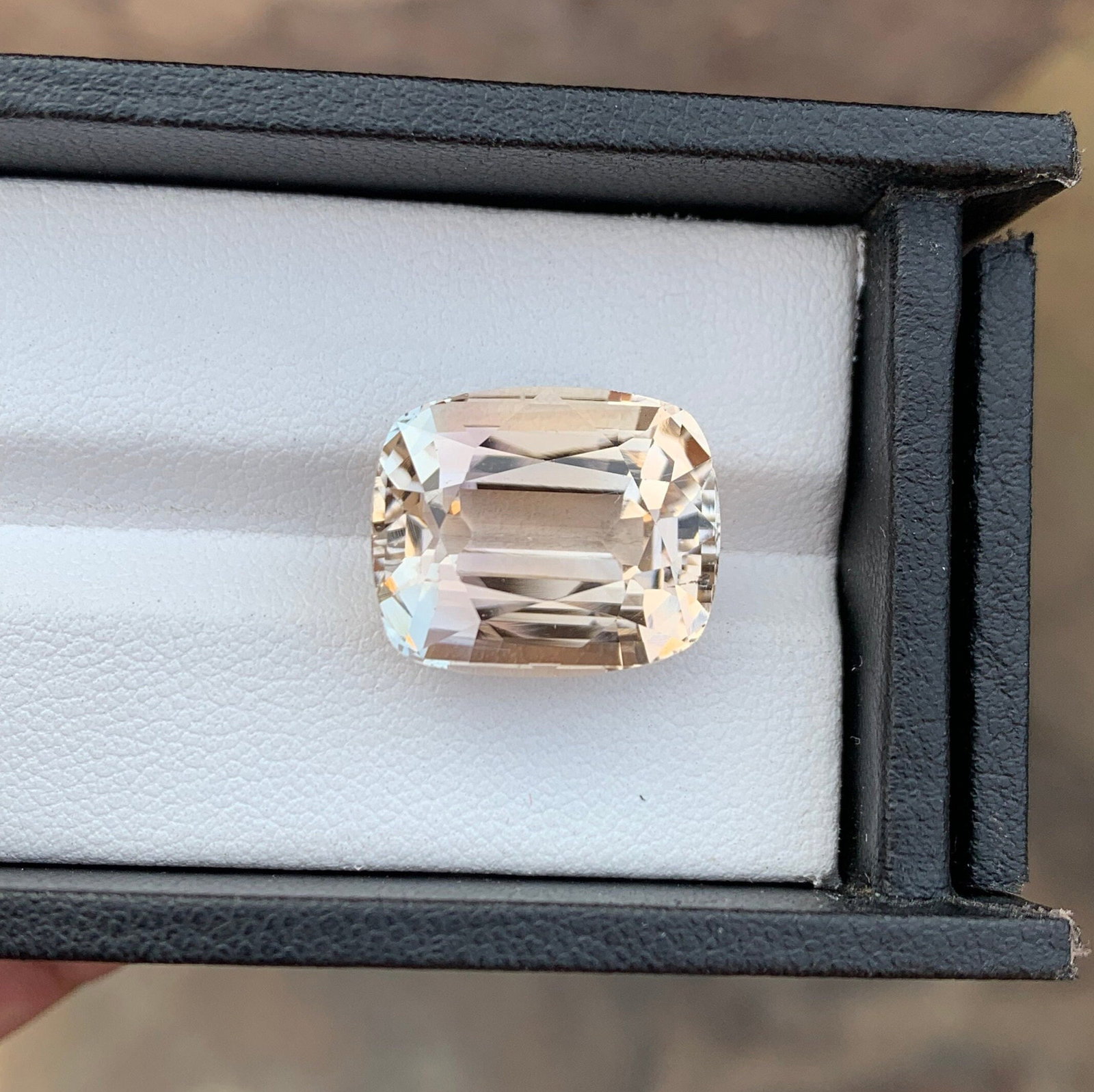21.40 Carat Sherry Topaz Gemstone: Faceted Cushion Cut Stone - 2