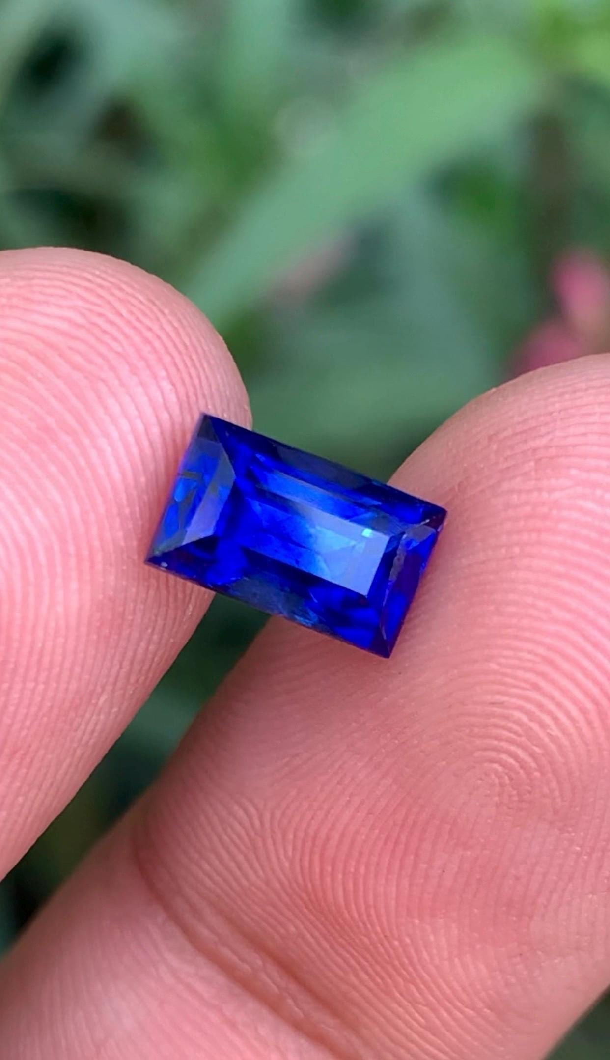 2.24 Carat Heated Royal Blue Sapphire Gemstone From Srilanka: Highlights Supplies for making crafts Materials: Gemstone: Sapphire Carat weight: 2.55 The sapphire has been skillfully cut with a classy emerald style, enhancing its brilliance and sparkle. It has a
