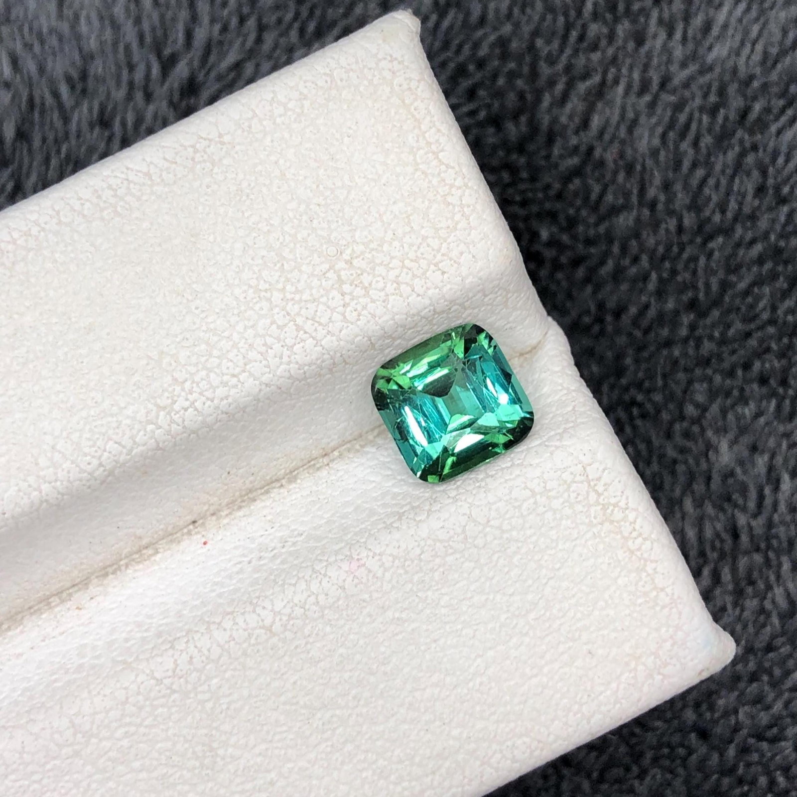 Blue Green Tourmaline Gemstone Ring Size Cushion Cut From Afghanistan - 1.27 Carat - 2