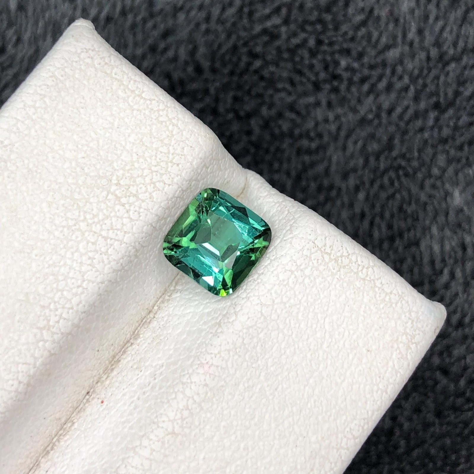 Blue Green Tourmaline Gemstone Ring Size Cushion Cut From Afghanistan - 1.27 Carat - 5