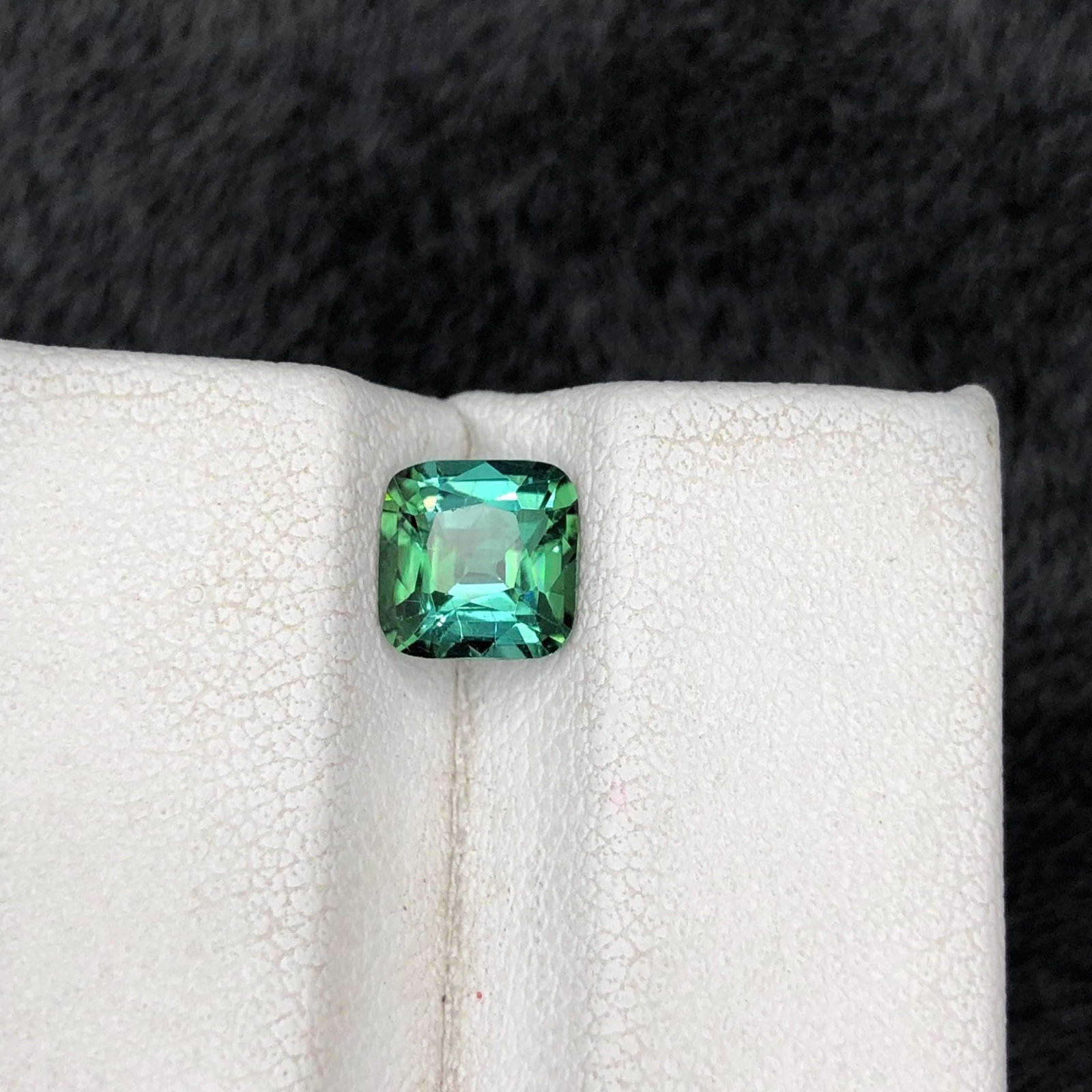 Blue Green Tourmaline Gemstone Ring Size Cushion Cut From Afghanistan - 1.27 Carat - 7