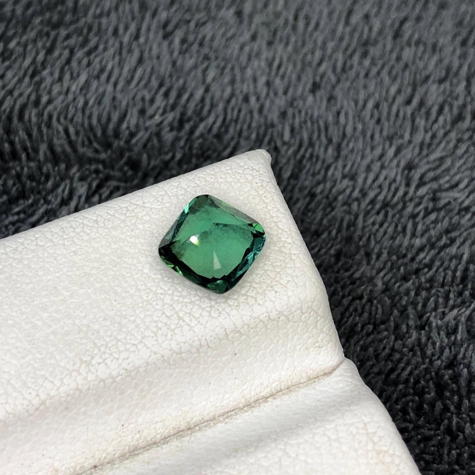 Blue Green Tourmaline Gemstone Ring Size Cushion Cut From Afghanistan - 1.27 Carat - 8