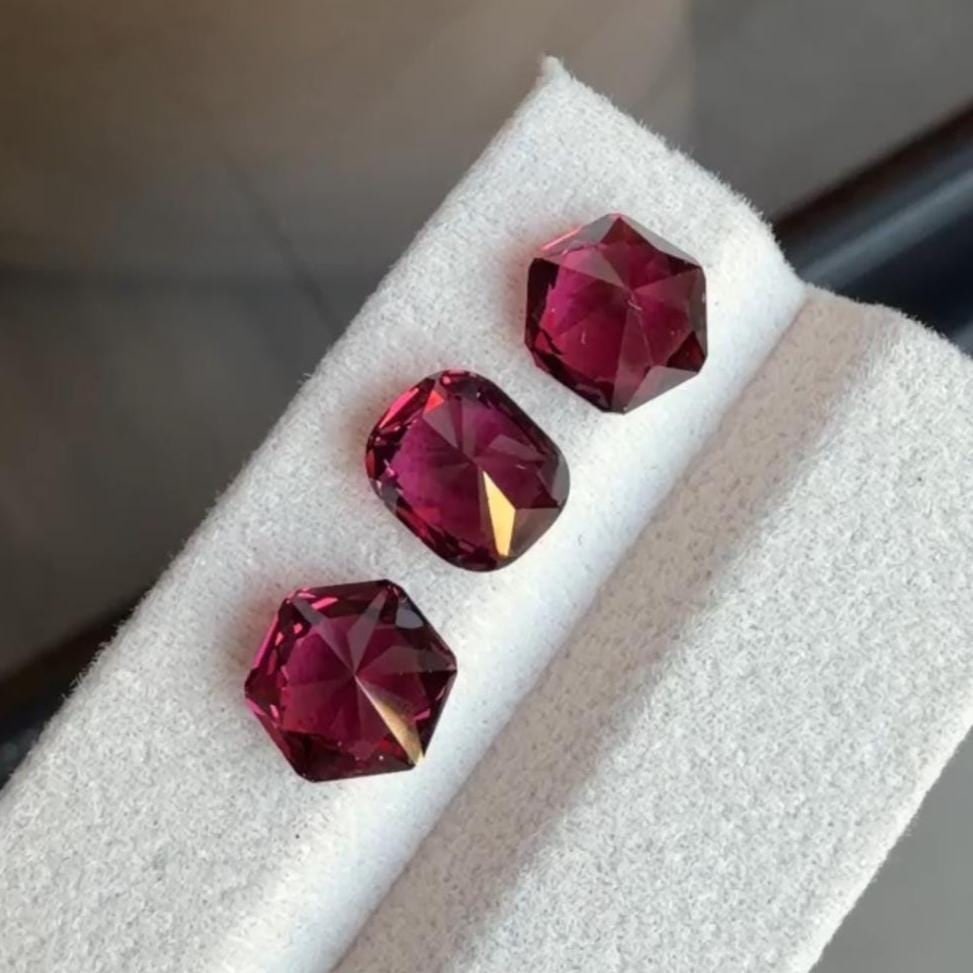 Raspberry Pink Garnet Gemstones - Fancy Octagon & Cushion Cut, Tanzania Mine - 6