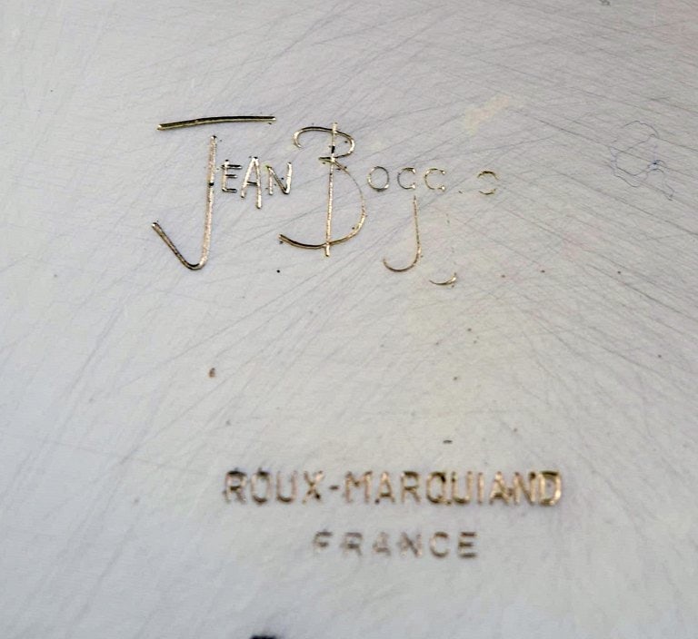 Jean Boggio for Roux-Marquiand, France. Large modernist compote in plated silver. Base with motive - 9