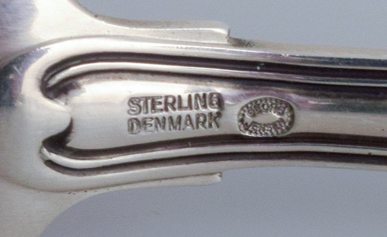 Georg Jensen Old Danish, salt spoon in sterling silver. - 5
