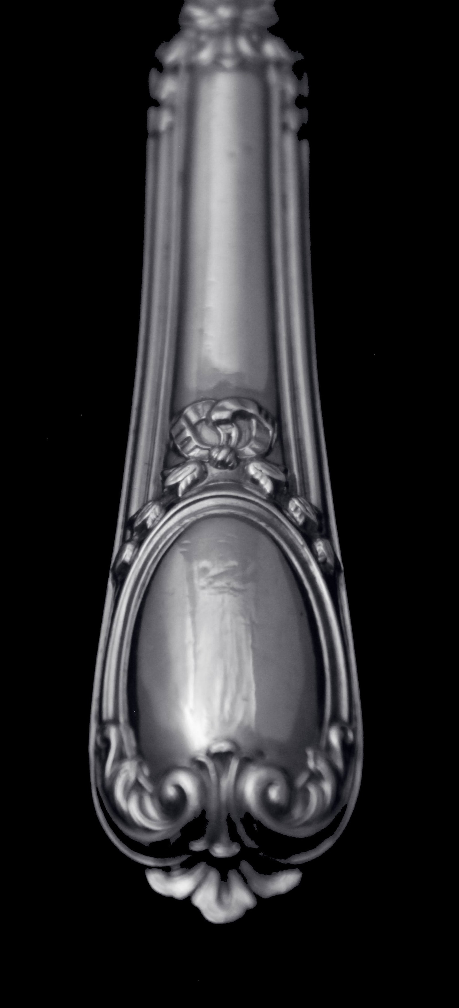BF - Stunning Set of 8 Magnificent French Antique Sterling Silver Flatware Serving Pieces. - 9