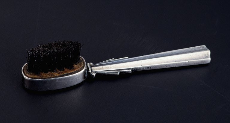 Harald Nielsen for Georg Jensen Pyramid, rare art deco miniature brush in sterling silver. (1 of 7)