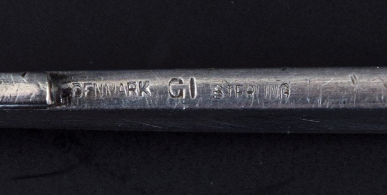 Harald Nielsen for Georg Jensen Pyramid, rare art deco miniature brush in sterling silver. - 7