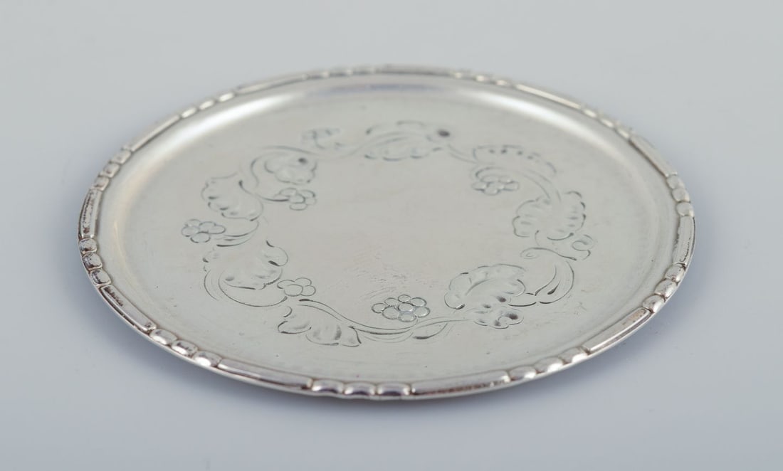 Georg Jensen, a set of six glass coasters in sterling silver. - 5