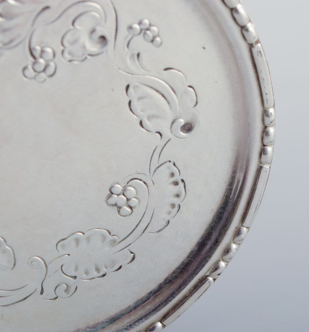 Georg Jensen, a set of six glass coasters in sterling silver. - 6