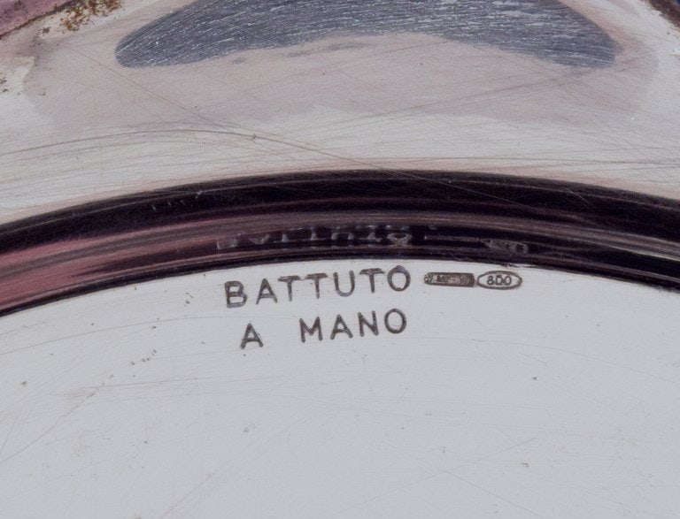 Battuto, Italy, modernist silver bowl, Italian design. Handmade. - 4