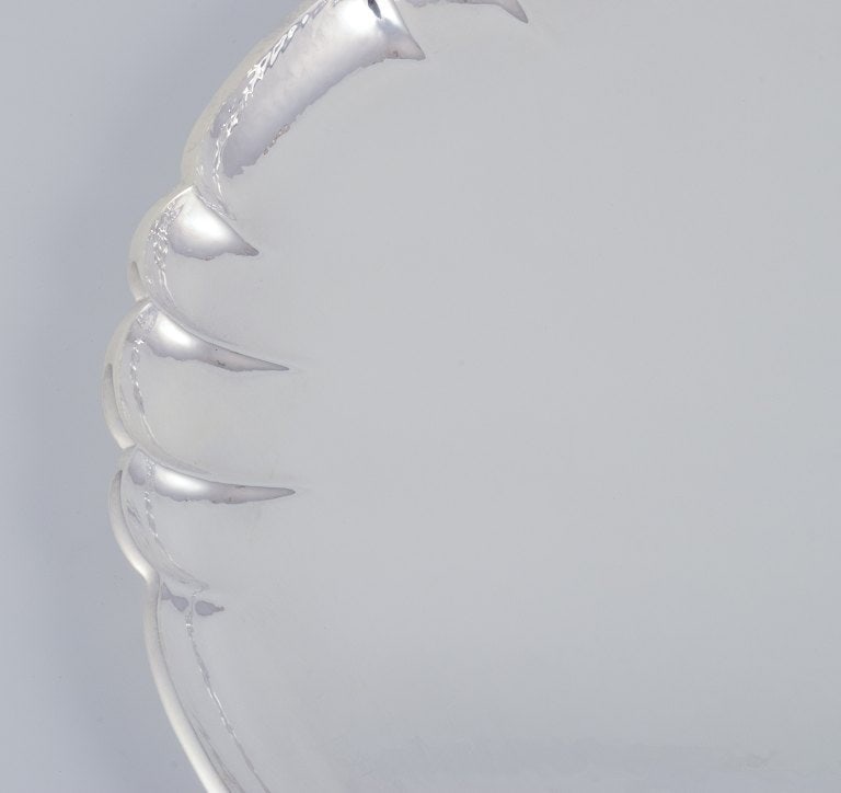 Georg Jensen, large silver tray in sterling silver. - 4