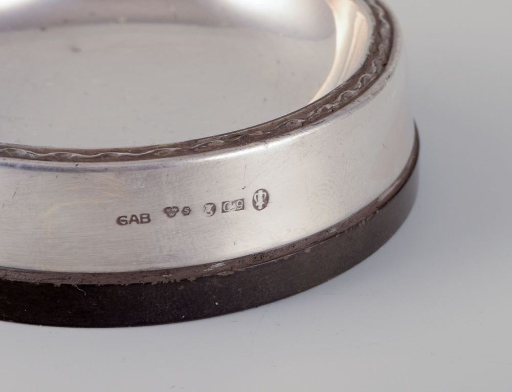 GAB, Sweden. Four salt cellars in 830 silver and bakelite. 1960s - 7