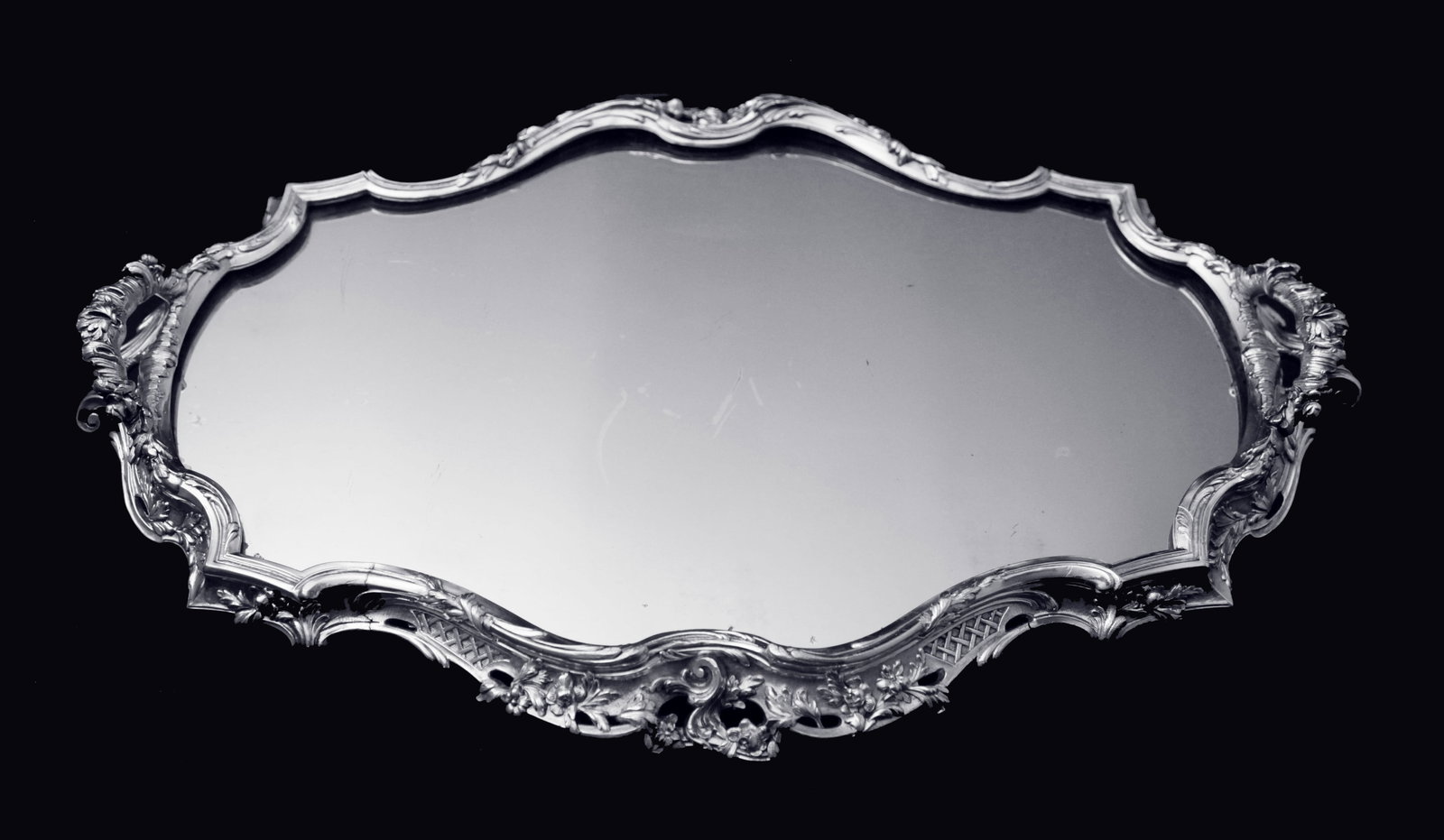 French: 2pc. Antique 19th Century Silver Plate Table Centerpiece, Excellent Condition, Rocaille - 6