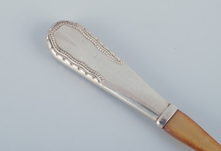 Georg Jensen, Viking, a salad set in 830 silver and horn. - 7