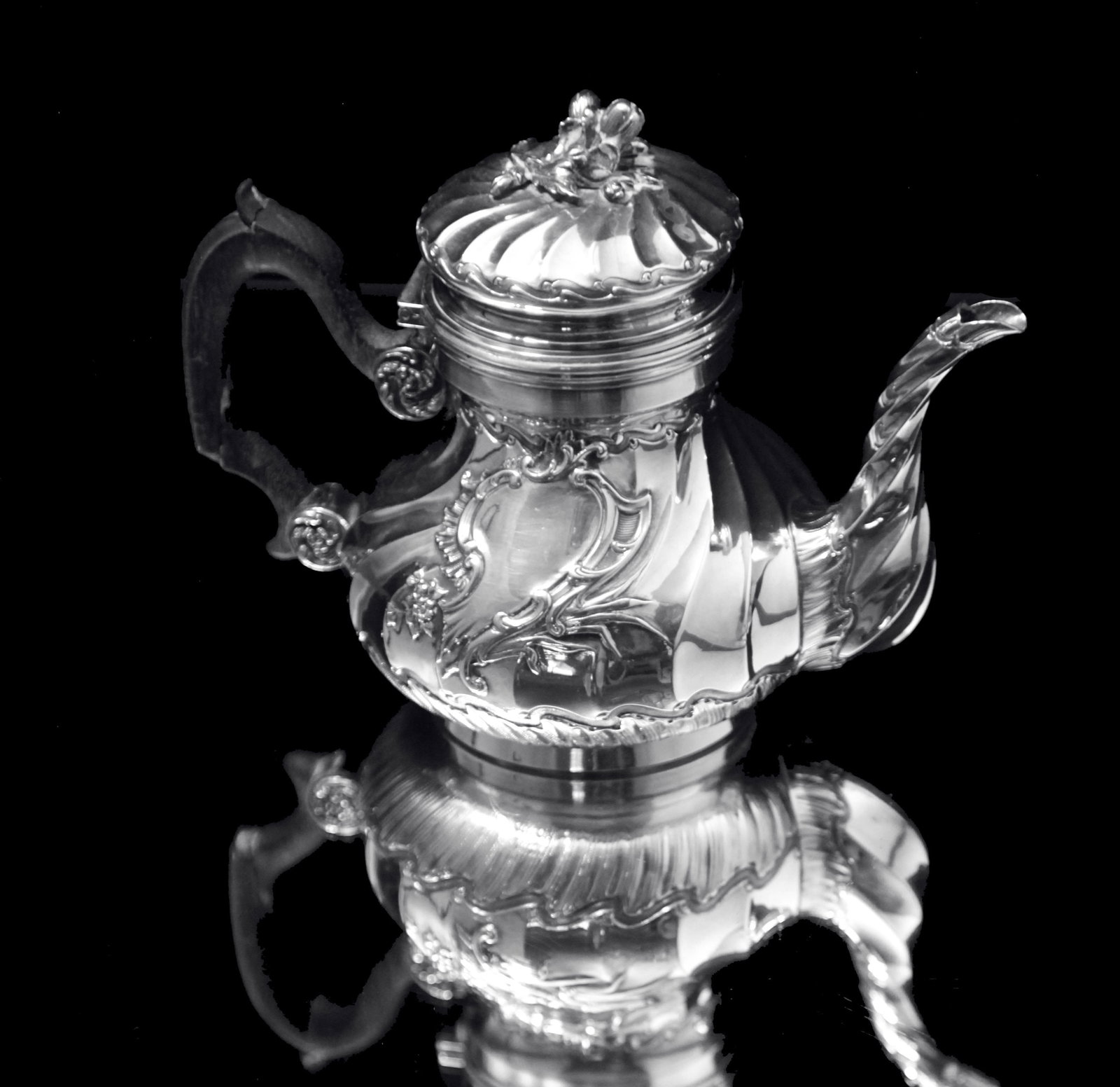 Christofle (Cardeilhac) - 4pc. Antique French Louis XVISterling Silver Tea Set + Serving Tray ! - 11