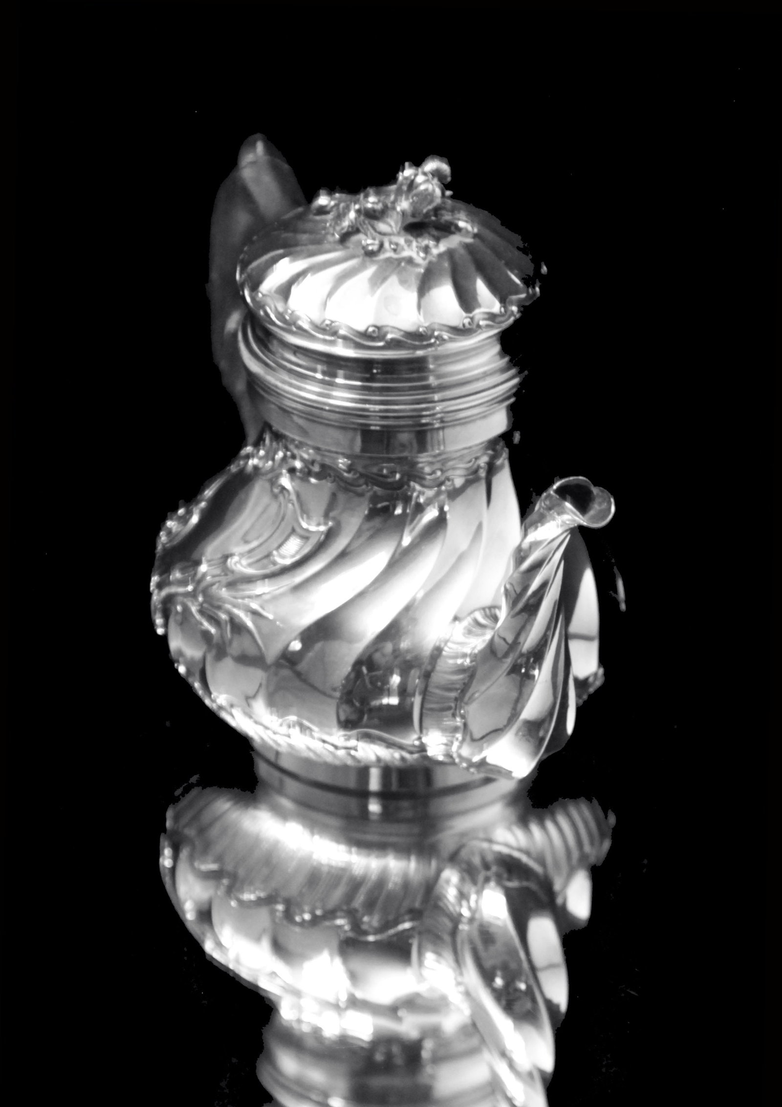 Christofle (Cardeilhac) - 4pc. Antique French Louis XVISterling Silver Tea Set + Serving Tray ! - 12