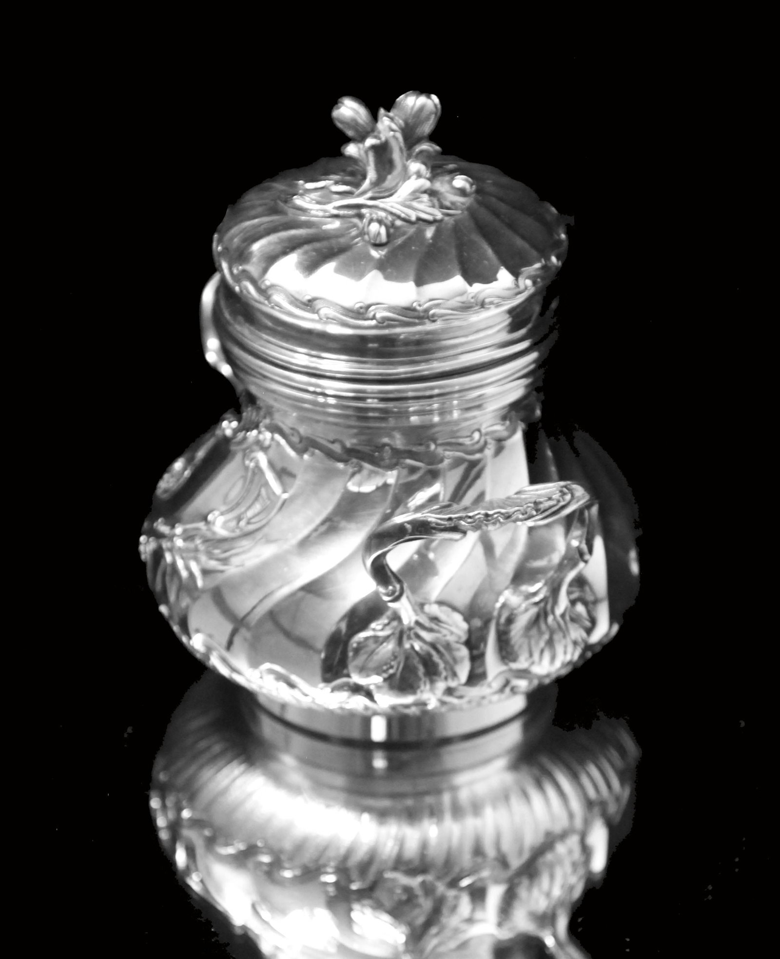 Christofle (Cardeilhac) - 4pc. Antique French Louis XVISterling Silver Tea Set + Serving Tray ! - 9