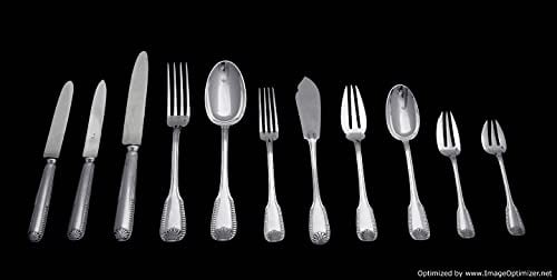 BOULENGER - LOUIS XV FRENCH STERLING SILVER FLATWARE SET, 71pcs, 1850-1899 (1 of 9)