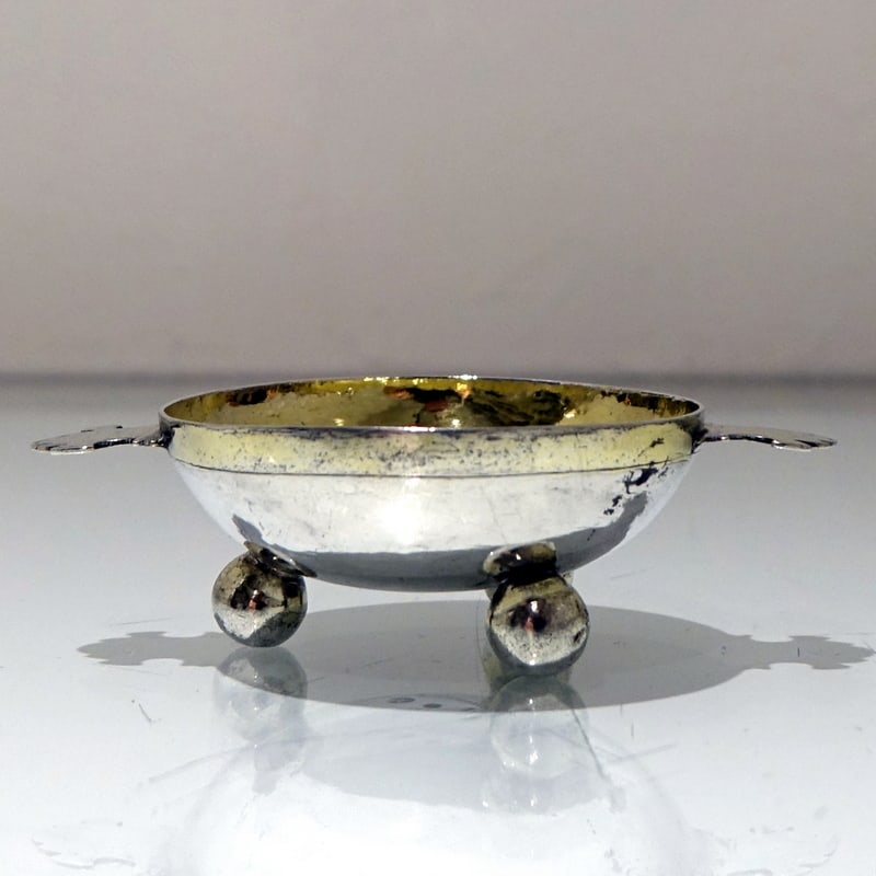17th Century Antique Silver German Wine Taster Nurnberg Circa 1699 to 1705 (Rosenberg band III plate - 2