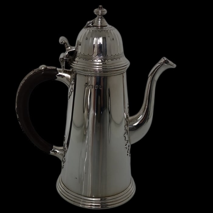 Modern 20th Century Sterling Silver Tea & Coffee Set London 1968 Richard Comyns - 5