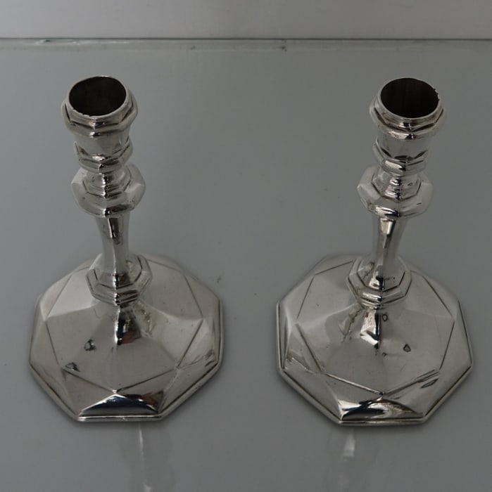 Early 18th Century Antique Queen Anne Britannia Silver Candlesticks London 1705 John East - 2