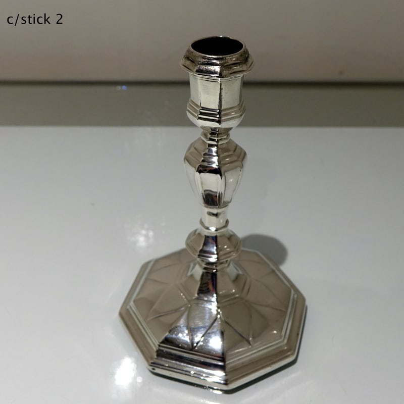 Early 18th Century Antique George I Britannia Silver Pair Candlesticks London 1714 Michael Boult - 10