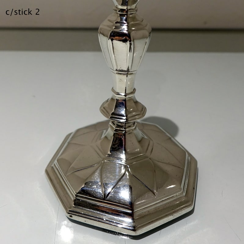 Early 18th Century Antique George I Britannia Silver Pair Candlesticks London 1714 Michael Boult - 11