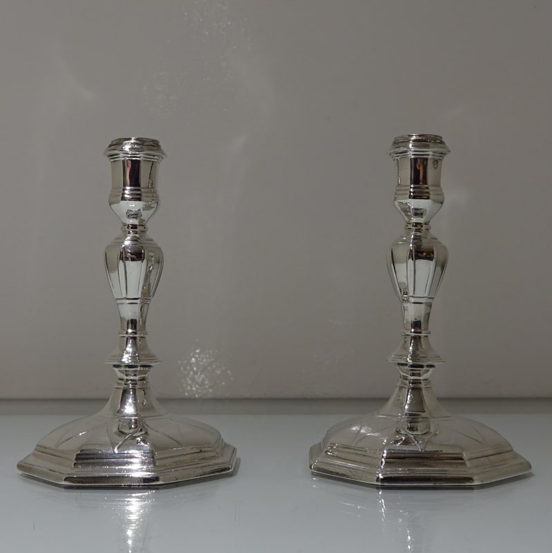 Early 18th Century Antique George I Britannia Silver Pair Candlesticks London 1714 Michael Boult: Title:Early 18th Century Antique George I Britannia Silver Pair Candlesticks London 1714 Michael Boult Description:Description An incredibly rare pair of early 18th century cast octagonal candlesticks