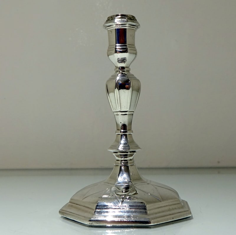 Early 18th Century Antique George I Britannia Silver Pair Candlesticks London 1714 Michael Boult - 3