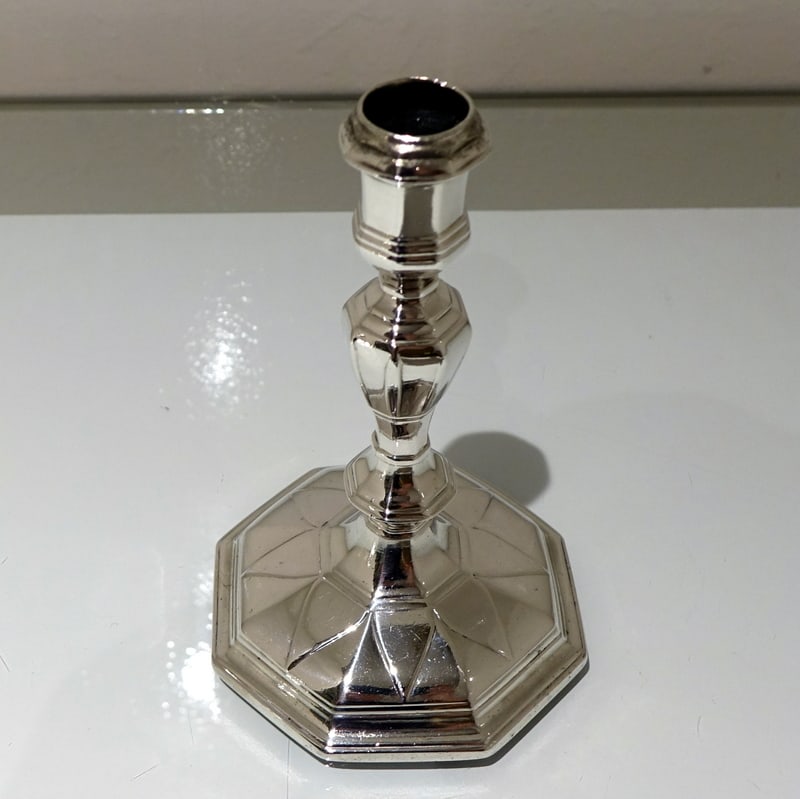Early 18th Century Antique George I Britannia Silver Pair Candlesticks London 1714 Michael Boult - 5
