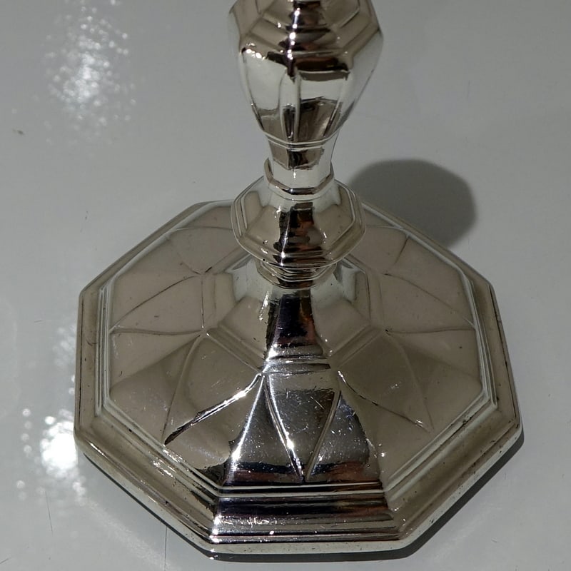Early 18th Century Antique George I Britannia Silver Pair Candlesticks London 1714 Michael Boult - 7