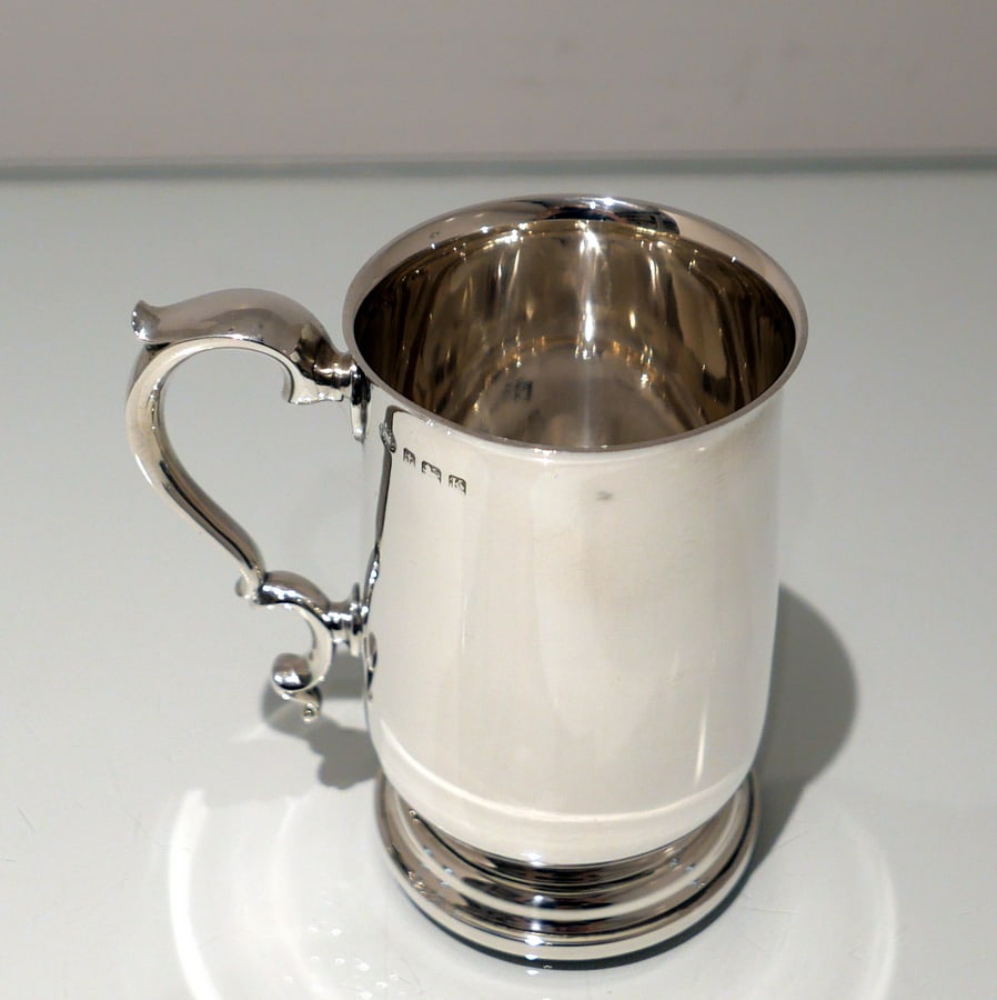 Early 20th Century Modern George V Sterling Silver Pint Mug Birmingham 1934 Elkington & Co - 2