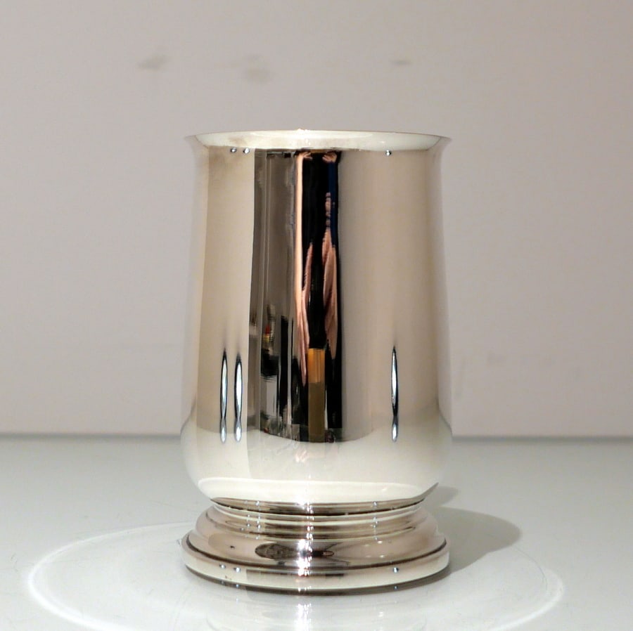Early 20th Century Modern George V Sterling Silver Pint Mug Birmingham 1934 Elkington & Co - 3