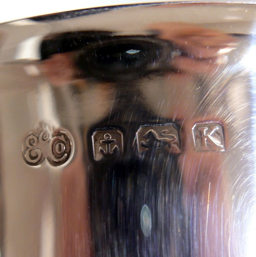 Early 20th Century Modern George V Sterling Silver Pint Mug Birmingham 1934 Elkington & Co - 7