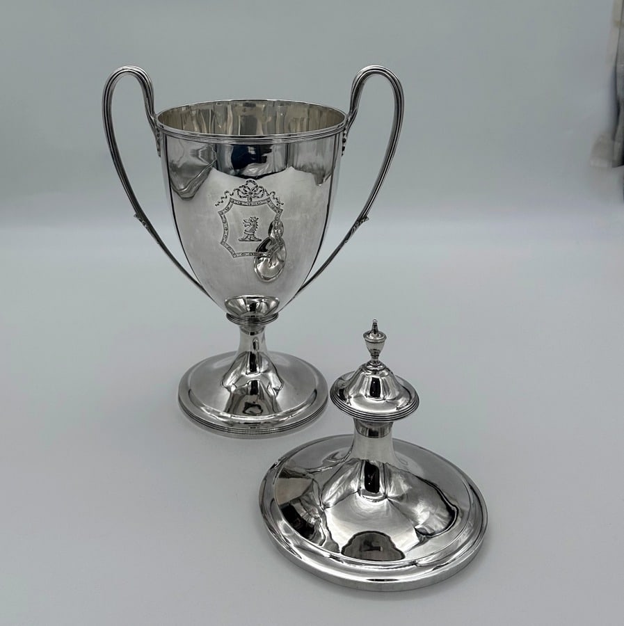 18th Century Antique George III Silver Cup & Cover London 1792 Henry Chawner - 7