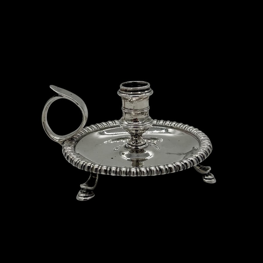 Mid 18th Century Antique George II Silver Chamberstick London 1755 James Manners (1 of 8)