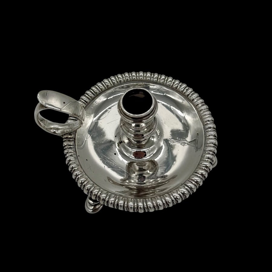 Mid 18th Century Antique George II Silver Chamberstick London 1755 James Manners - 5