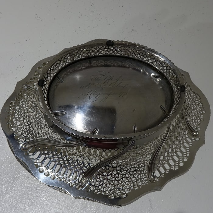 18th Century George III Antique Sterling Silver Cake Basket London 1771 Edward Aldridge - 7